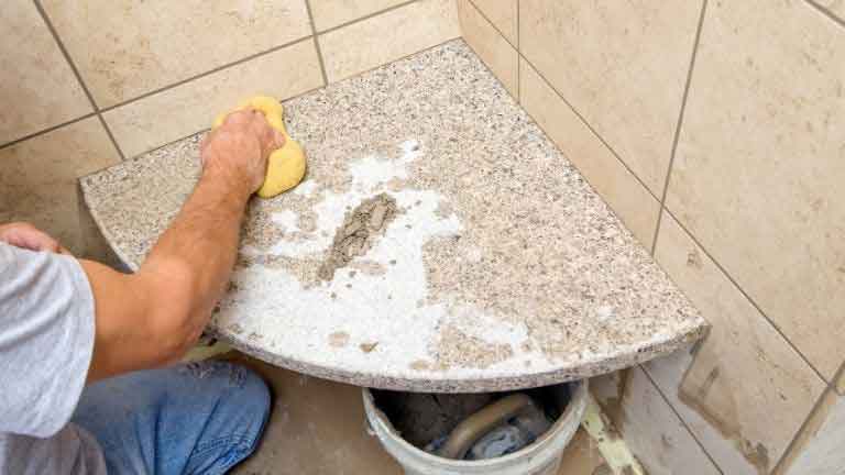 grouting shower for a durable finish