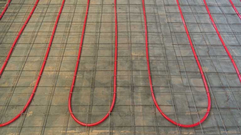 pex for hot water system under floor