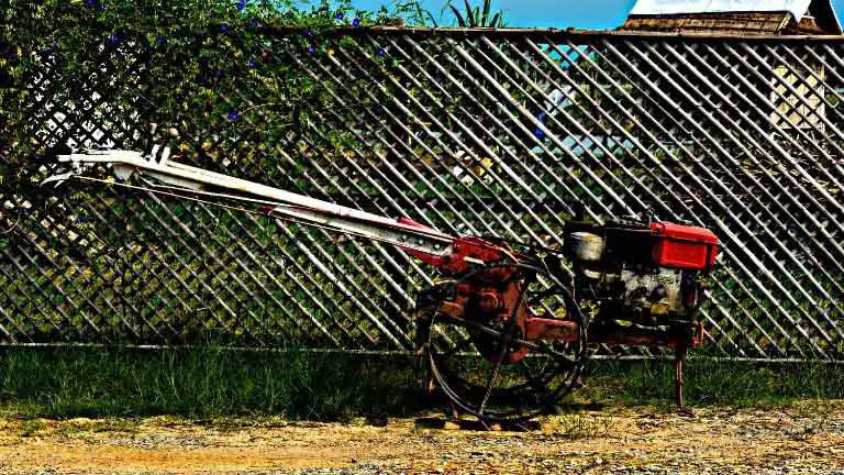 tiller standby on my backyard for next work